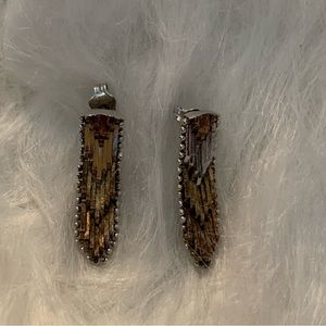 Gold and silver dainty pierced earrings - used item